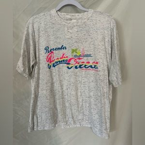 Large vintage washed out retro quarter tee